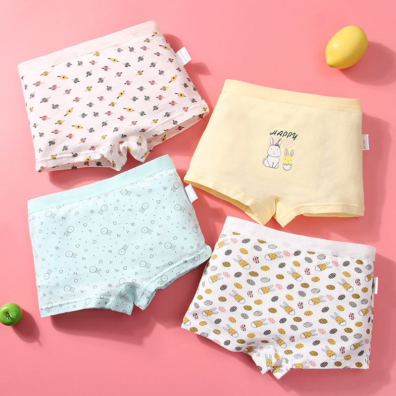 Kid Girl Cotton Cute Soft Underwear 4 Pieces/Lot 2-12Y