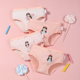 Kid Girl Cotton Cute Soft Underwear 4 Pieces/Lot 2-12Y