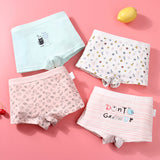 Kid Girl Cotton Cute Soft Underwear 4 Pieces/Lot 2-12Y
