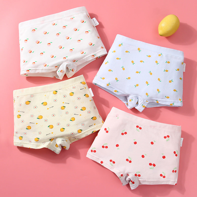 Kid Girl Cotton Cute Soft Underwear 4 Pieces/Lot 2-12Y