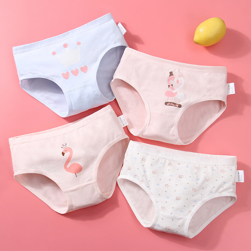 Kid Girl Cotton Cute Soft Underwear 4 Pieces/Lot 2-12Y