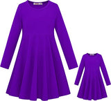 Family Matching Mother Daughter Dolls Long Sleeve Dress