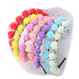 Kid Girl Bridal Wreath Snow Gauze Foam Flower Hoop Wedding Photography Headwear