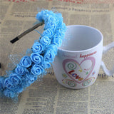 Kid Girl Bridal Wreath Snow Gauze Foam Flower Hoop Wedding Photography Headwear