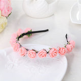 Kid Girl Bridal Wreath Snow Gauze Foam Flower Hoop Wedding Photography Headwear