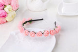 Kid Girl Bridal Wreath Snow Gauze Foam Flower Hoop Wedding Photography Headwear