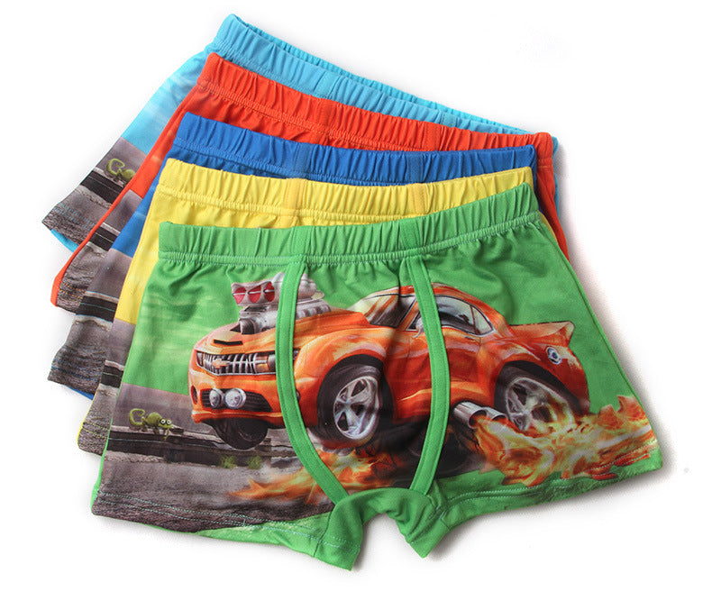 Kids Boys Briefs Shorts Cute Car Cartoon Underwear 3 Packs