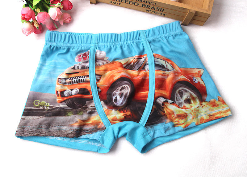 Kids Boys Briefs Shorts Cute Car Cartoon Underwear 3 Packs