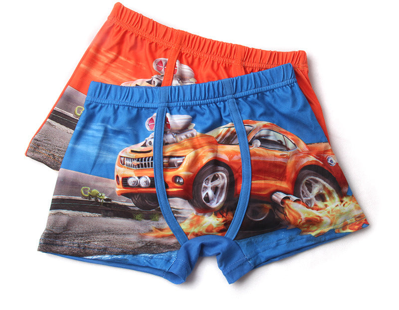 Kids Boys Briefs Shorts Cute Car Cartoon Underwear 3 Packs