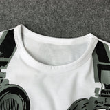 Kid Baby Boys Summer Earphone Printed Short Sleeve T-shirt Shorts