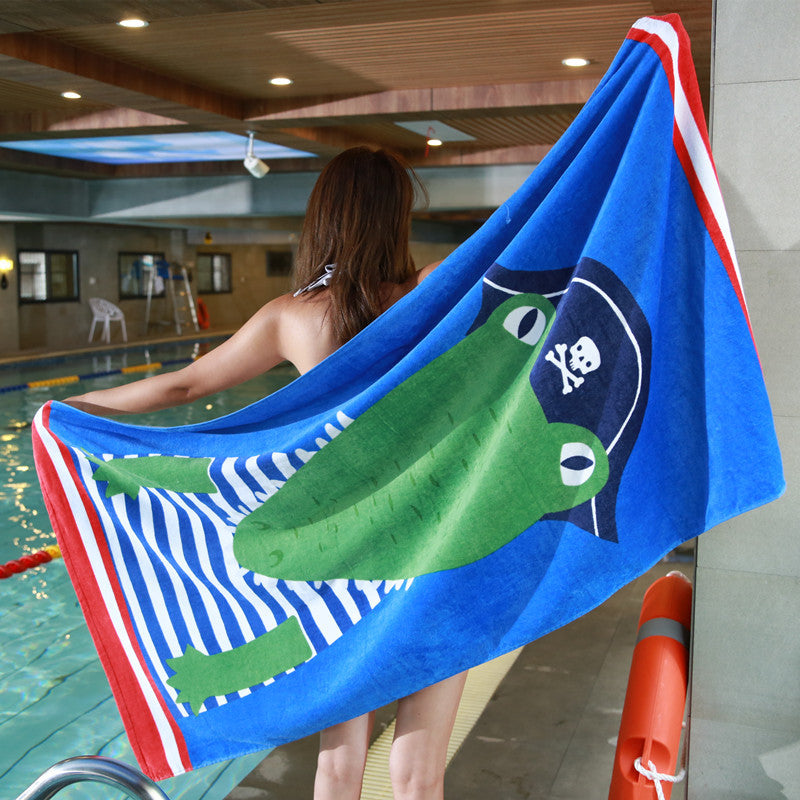 Kid Thick Bath Towel Cartoon Printing Large Cotton Beach Bath Pajamas