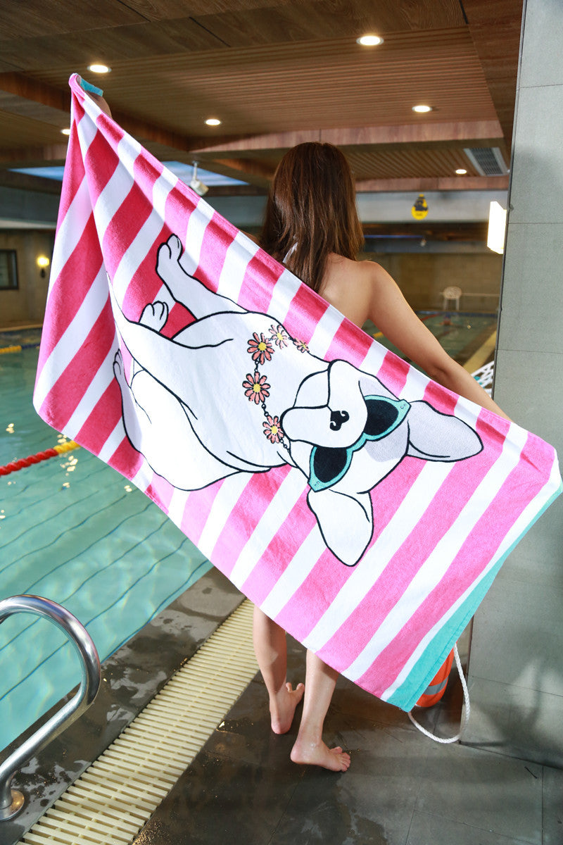 Kid Thick Bath Towel Cartoon Printing Large Cotton Beach Bath Pajamas