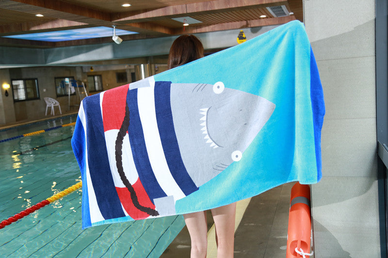 Kid Thick Bath Towel Cartoon Printing Large Cotton Beach Bath Pajamas