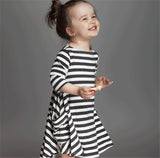 Family Matching Parent-child Black and White Stripe Casual Dress