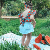 Baby Girls Summer Watermelon Tops White Shorts 3 Pcs Sets