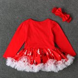 Christmas Baby Girls Dress Newborn Costumes Santa Claus Dresses