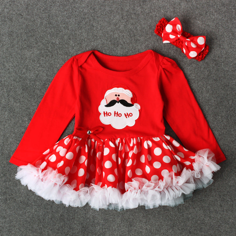 Christmas Baby Girls Dress Newborn Costumes Santa Claus Dresses