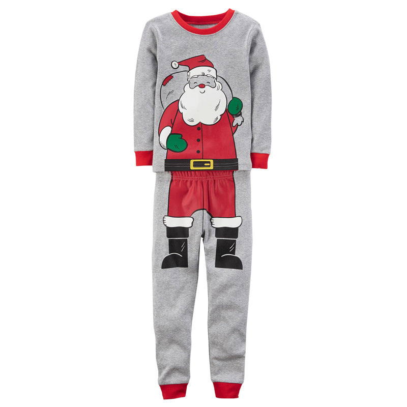 Boys Spring Christmas Santa Claus Long-sleeved Home Wear Pajamas 2 Pcs