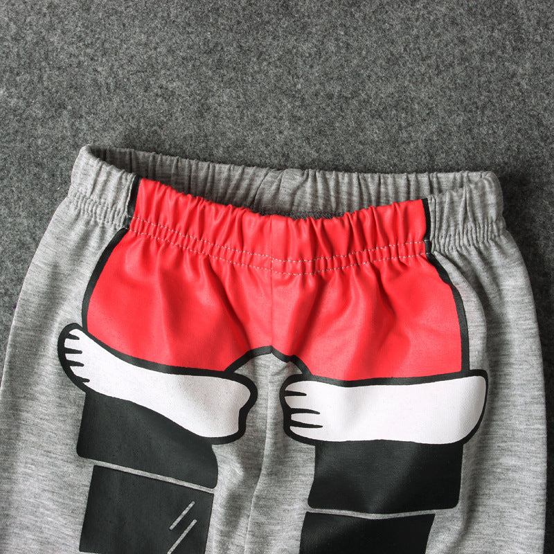 Boys Spring Christmas Santa Claus Long-sleeved Home Wear Pajamas 2 Pcs