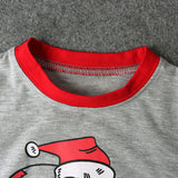 Boys Spring Christmas Santa Claus Long-sleeved Home Wear Pajamas 2 Pcs