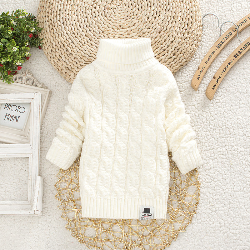 Kid Baby Girl Sweater Fall Fashion Solid Color Turtleneck Sweaters