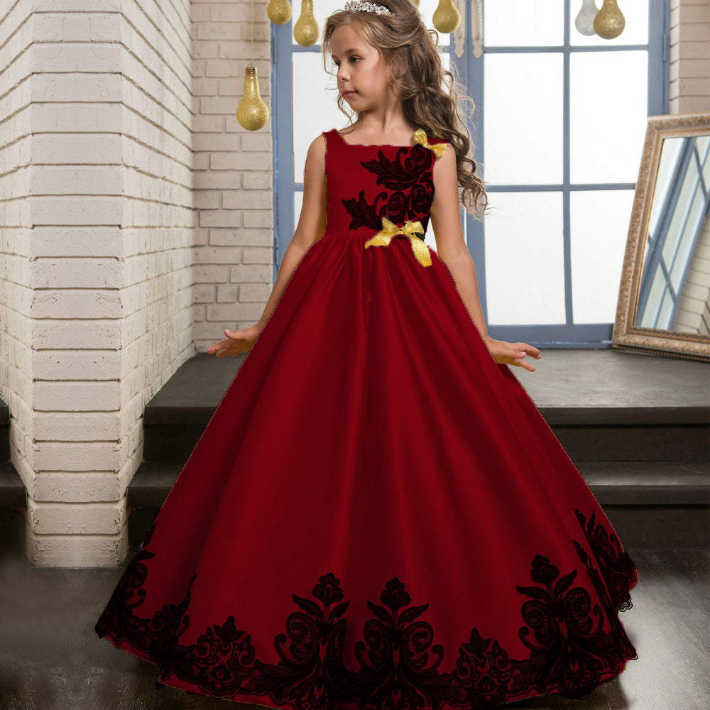 Kid Girl Long Runway Princess Prom Wedding Dresses