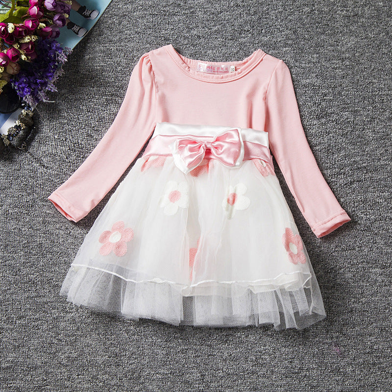 0-24M Winter Long Sleeve Baby Girls Christening Birthday Toddler Dress