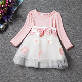 0-24M Winter Long Sleeve Baby Girls Christening Birthday Toddler Dress