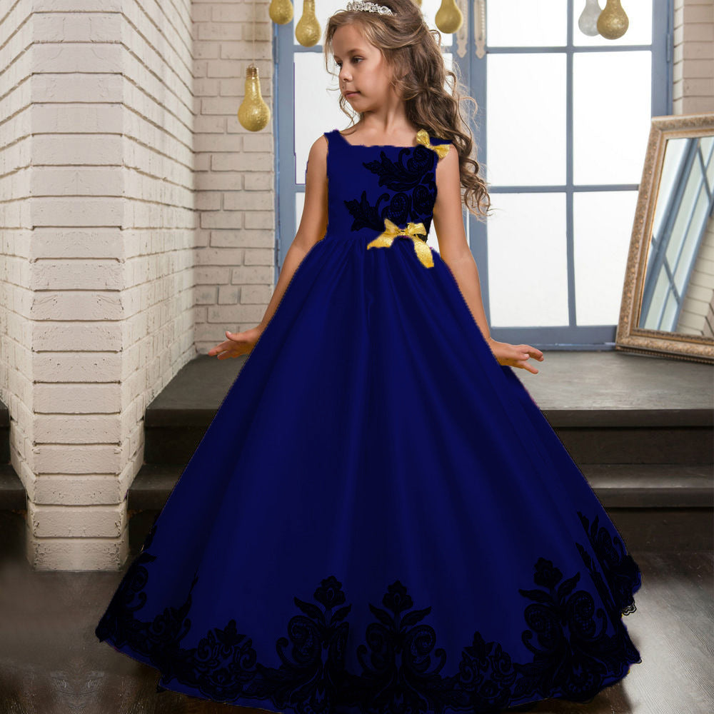 Kid Girl Long Runway Princess Prom Wedding Dresses