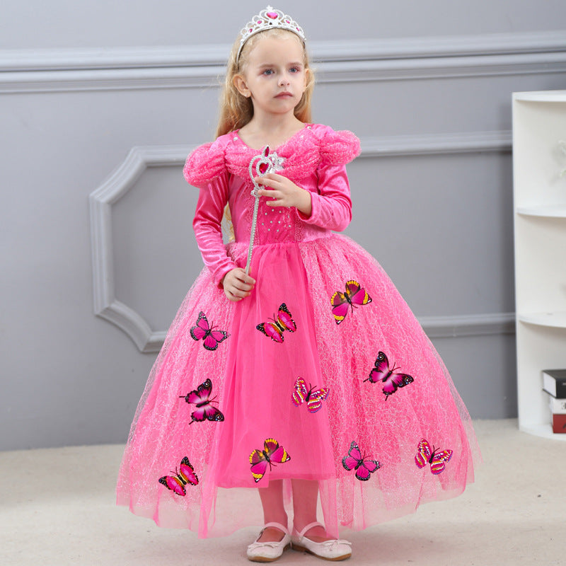 Kid Girl Christmas Cinderella Princess Dress