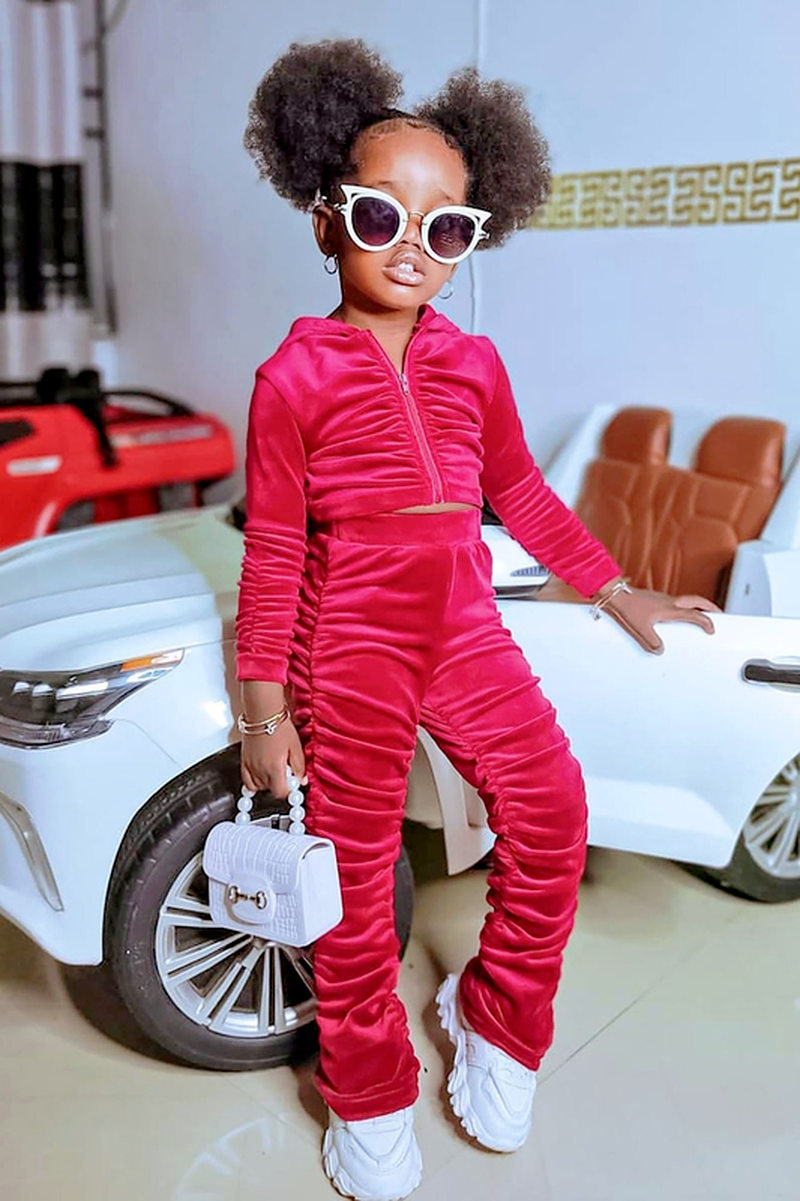 Kid Baby Girl Flannelette Spring Long Sleeves INS 2 Pcs Set Outfit