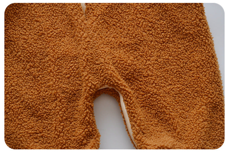 Baby Boy Warm Hazel Baby Onesie Plus Fleece Climbing Rompers