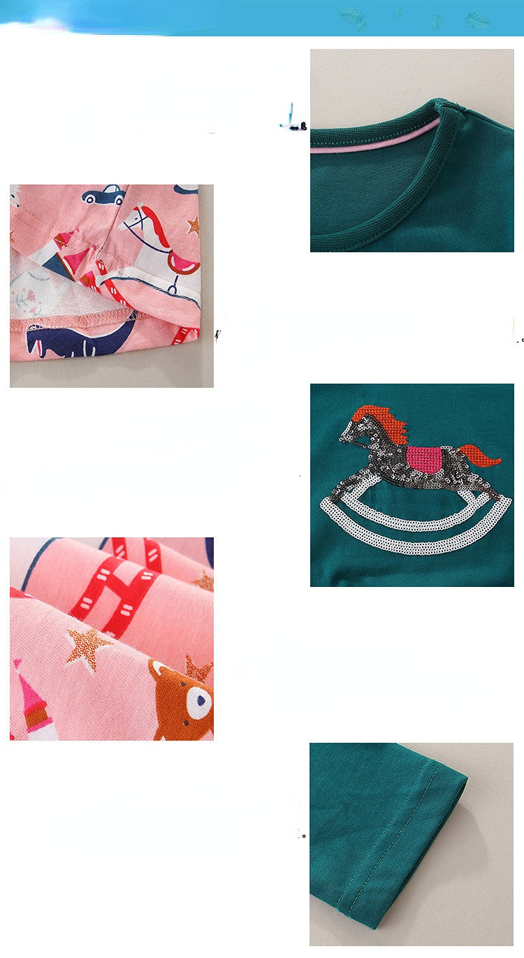 Kid Girls Fall Knit Long Sleeves Casual Flower Dress