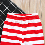 Kids Spring Autumn Christmas Long Sleeve Stripe Pajamas 2 Pcs