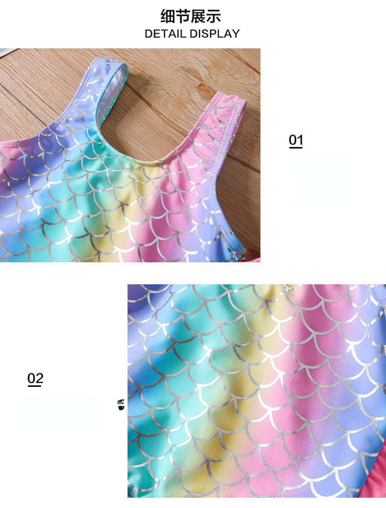 Summer Mermaid Kid Baby Girl Triangle One-piece Breathable Swimsuit