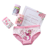 Kid Girl Mermaid Printed Cartoon Soft Kawaii Underwear 4 Pieces/Lot