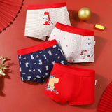 Kid Boys Underwear Cartoon Shorts Panties Stripes Teenagers Cotton 4 Pack/Lot