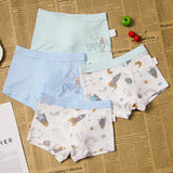 Kid Boys Underwear Cartoon Shorts Panties Stripes Teenagers Cotton 4 Pack/Lot