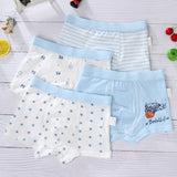 Kid Boys Underwear Cartoon Shorts Panties Stripes Teenagers Cotton 4 Pack/Lot