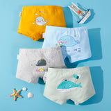 Kid Boys Underwear Cartoon Shorts Panties Stripes Teenagers Cotton 4 Pack/Lot