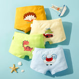 Kid Boys Underwear Cartoon Shorts Panties Stripes Teenagers Cotton 4 Pack/Lot