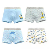 Kid Boy Cartoon Dinosaur Underwear Shorts Toddler Stripe Cotton 4 Pieces/Lot
