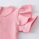 Baby Girl Ruffle Short Sleeve Floral 3 Pcs Sets