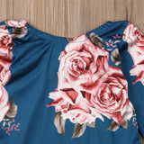 Baby Girl Long Sleeve Floral Romper Warm 2 Pcs Set