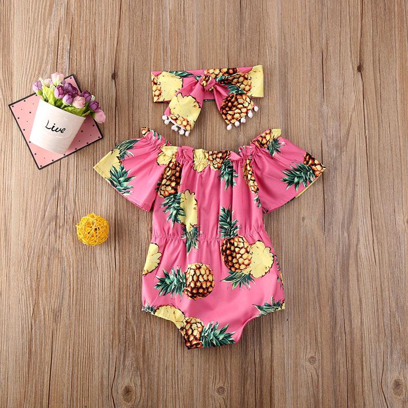 Baby Girl Off Shoulder Sunflower  Short Sleeve Romper 2 Pcs Set