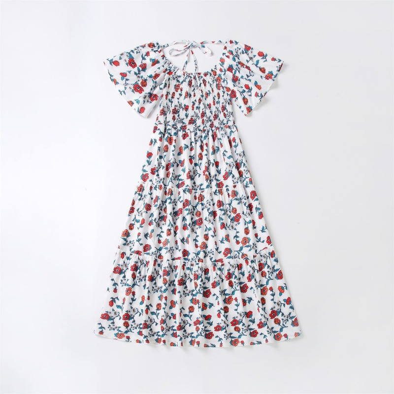 Family Matching Mother-daughter Parent-child Flower Dresses