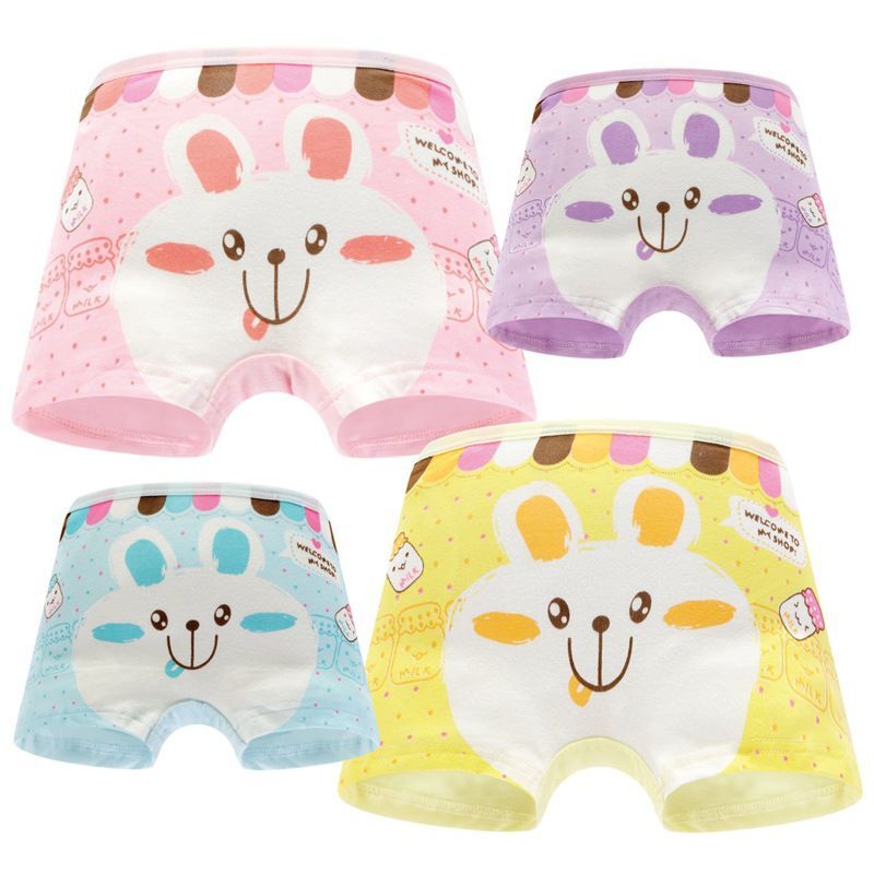 Kid Baby Girls Cotton Underwear Boxer Shorts 4 Piece/Lot