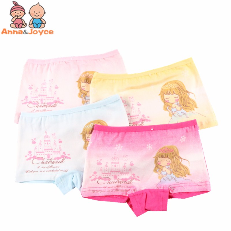 Kid Baby Girls Cotton Underwear Boxer Shorts 4 Piece/Lot