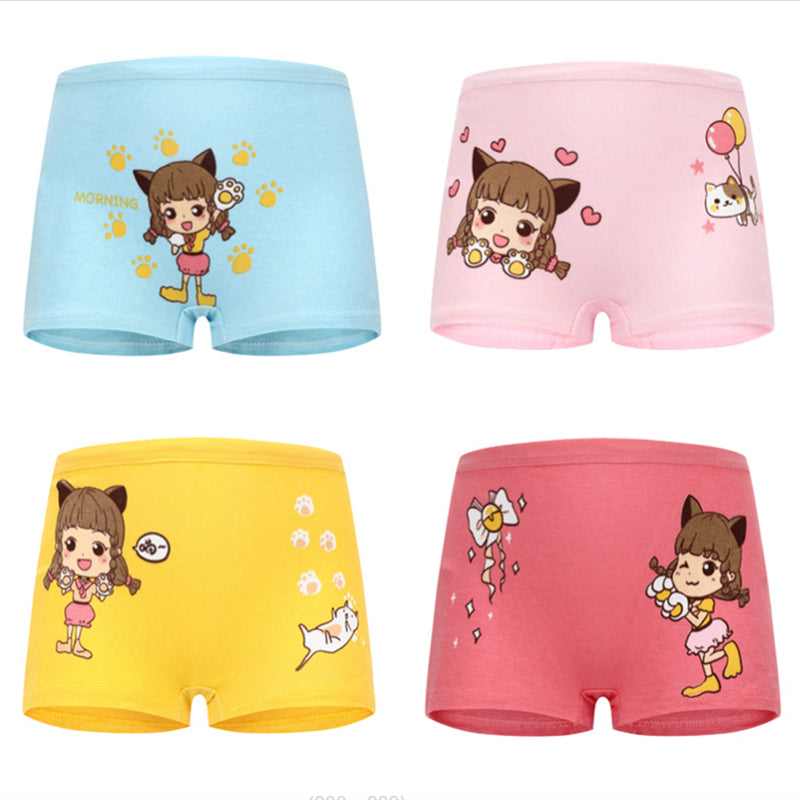 Baby Kid Girls Cotton Short Briefs Infant Underwear 4 Pieces/Lot