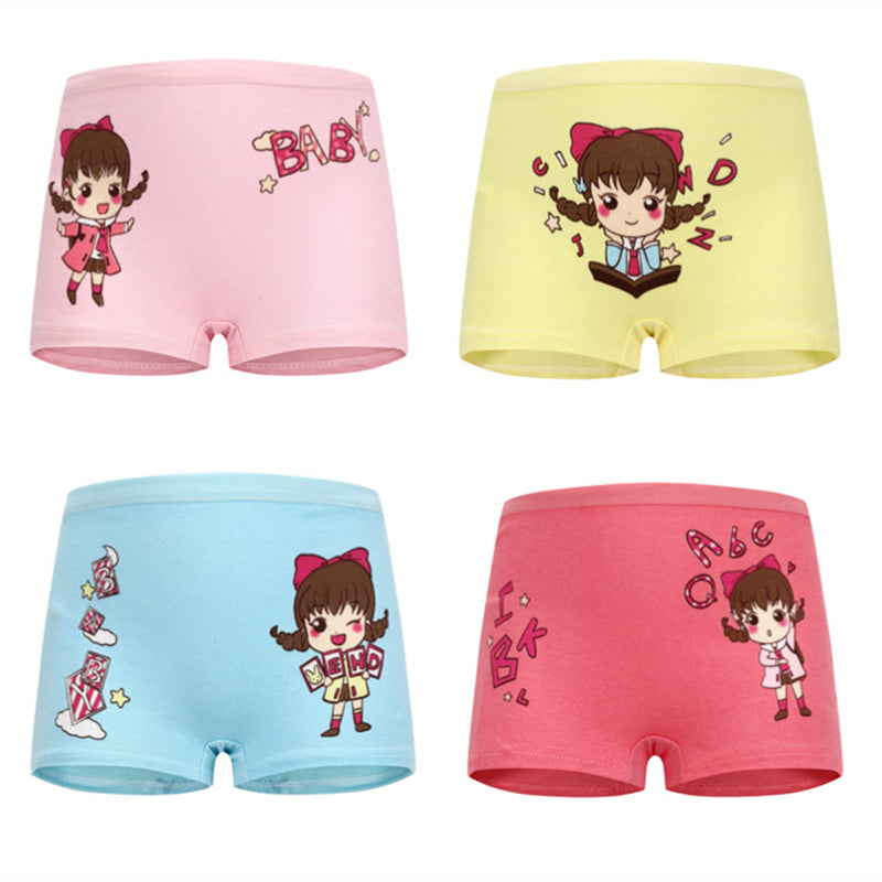 Baby Kid Girls Cotton Short Briefs Infant Underwear 4 Pieces/Lot